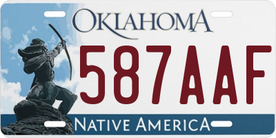 OK license plate 587AAF