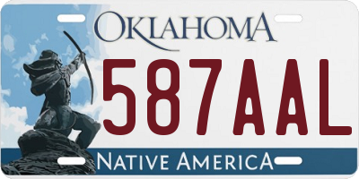 OK license plate 587AAL