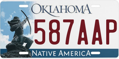 OK license plate 587AAP