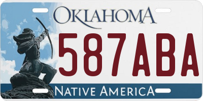 OK license plate 587ABA