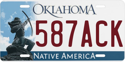 OK license plate 587ACK