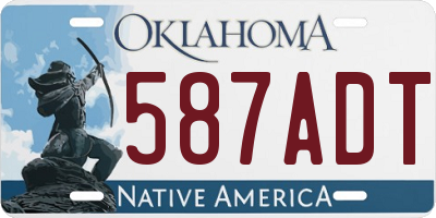 OK license plate 587ADT