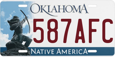 OK license plate 587AFC