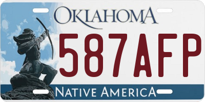 OK license plate 587AFP