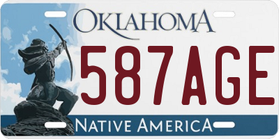 OK license plate 587AGE