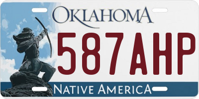OK license plate 587AHP