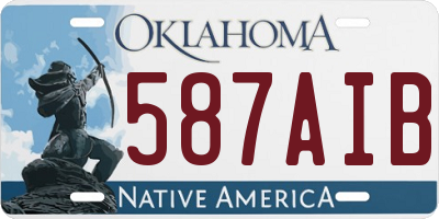 OK license plate 587AIB