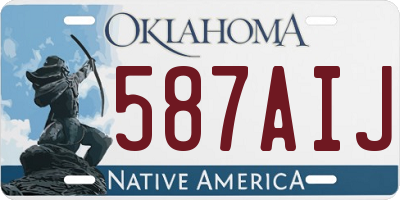 OK license plate 587AIJ