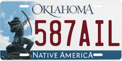 OK license plate 587AIL