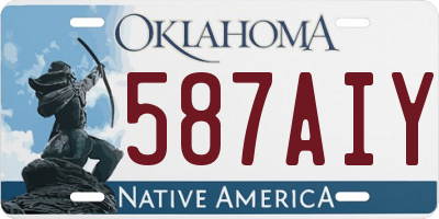 OK license plate 587AIY
