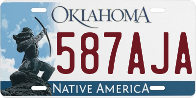 OK license plate 587AJA