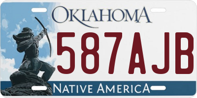 OK license plate 587AJB