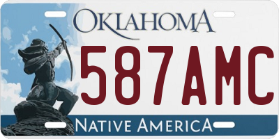 OK license plate 587AMC