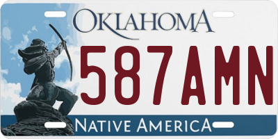 OK license plate 587AMN