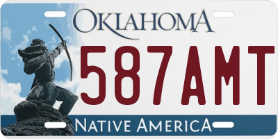 OK license plate 587AMT
