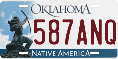 OK license plate 587ANQ