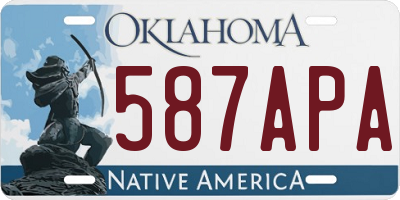 OK license plate 587APA