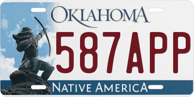 OK license plate 587APP