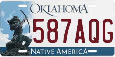 OK license plate 587AQG