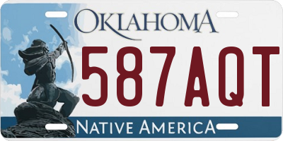 OK license plate 587AQT