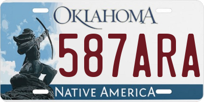 OK license plate 587ARA