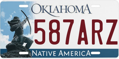 OK license plate 587ARZ