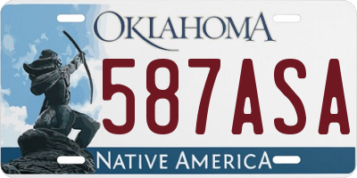 OK license plate 587ASA