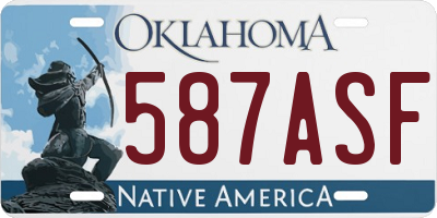 OK license plate 587ASF