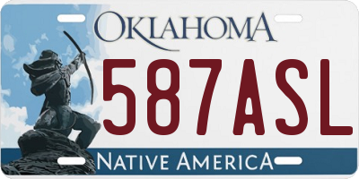 OK license plate 587ASL