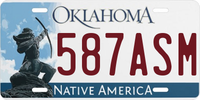 OK license plate 587ASM