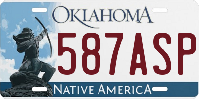 OK license plate 587ASP