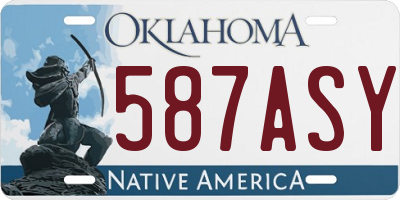 OK license plate 587ASY