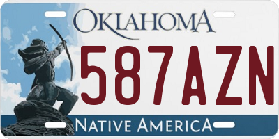 OK license plate 587AZN