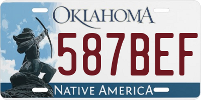 OK license plate 587BEF
