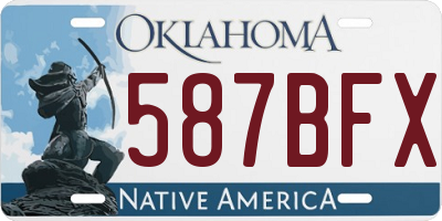 OK license plate 587BFX