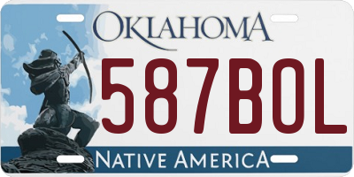 OK license plate 587BOL