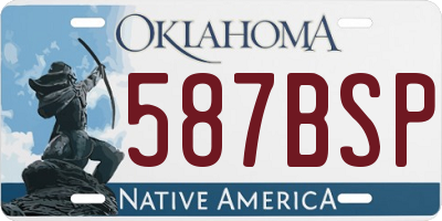OK license plate 587BSP