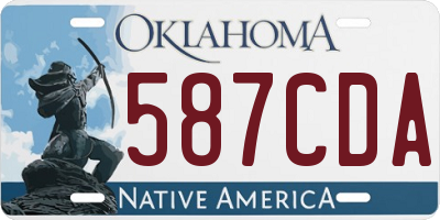 OK license plate 587CDA