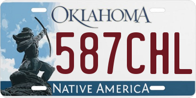 OK license plate 587CHL