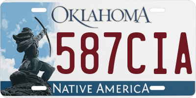OK license plate 587CIA