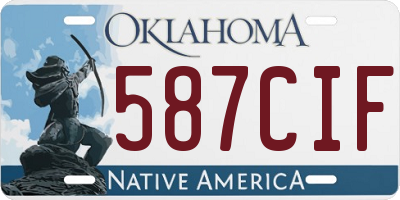 OK license plate 587CIF