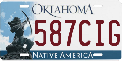 OK license plate 587CIG