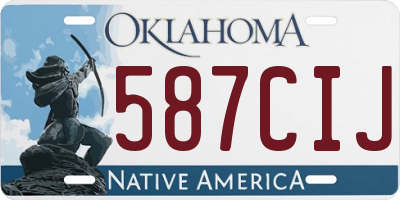 OK license plate 587CIJ