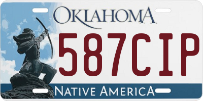 OK license plate 587CIP