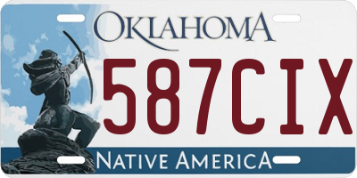 OK license plate 587CIX