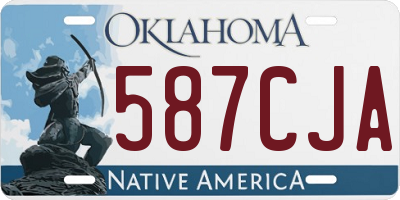 OK license plate 587CJA