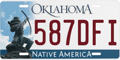 OK license plate 587DFI