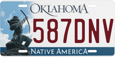 OK license plate 587DNV