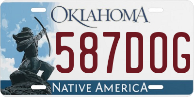 OK license plate 587DOG