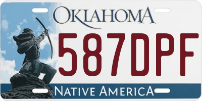 OK license plate 587DPF